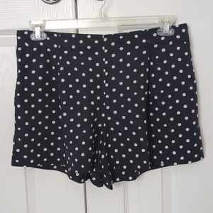 Loft navy blue and white polka dot shorts